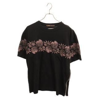 サカイ(sacai)のSacai サカイ 20SS×SUN SURF PINEAPPLE EMBROIDERED TEE パイナップル刺繍 サイドジップ半袖Tシャツ ブラック(Tシャツ/カットソー(半袖/袖なし))