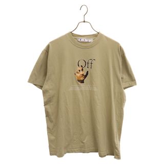 OFF-WHITE オフホワイト Caravaggio Hand Logo Printed T-shirt OMAA038F21JER007 ハンドプリント 半袖Tシャツ ベージュ