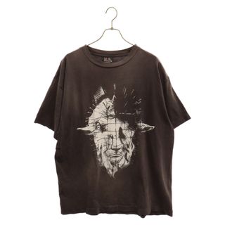 SAINT MICHAEL セントマイケル 22SS TEE GO TO HELL ゴートゥーヘル プリント ヴィンテージ加工 半袖Tシャツカットソー チャコールグレー SM-22-0000-020(Tシャツ/カットソー(半袖/袖なし))