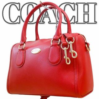 コーチ(COACH)のCOACH  コーチ　ボストンバッグ　ショルダーバッグ　レザー　赤　レッド(ショルダーバッグ)