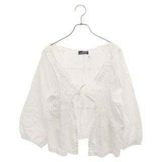 コムデギャルソン(COMME des GARCONS)のtricot COMME des GARCONS トリコ コム デ ギャルソン 08SS コットン リボン シャーリング 長袖ブラウス ホワイト TA-T037 AD2007 レディース(シャツ/ブラウス(長袖/七分))