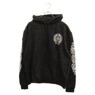 クロムハーツ(Chrome Hearts)のCHROME HEARTS クロムハーツ 24SS Graveyard Cemetery Cross Sweat Hoodie グレイブヤードセメタリークロススウェット プルオーバーパーカー 総柄フーディー ブラック(パーカー)