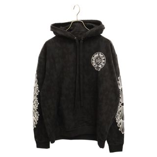 クロムハーツ(Chrome Hearts)のCHROME HEARTS クロムハーツ 24SS Graveyard Cemetery Cross Sweat Hoodie グレイブヤードセメタリークロススウェット プルオーバーパーカー 総柄フーディー ブラック(パーカー)