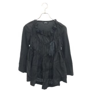 tricot COMME des GARCONS トリコ コム デ ギャルソン 08SS コットンフロント シャーリングフリル 長袖Tシャツ カットソー ブラック TA-T036 AD200 レディース