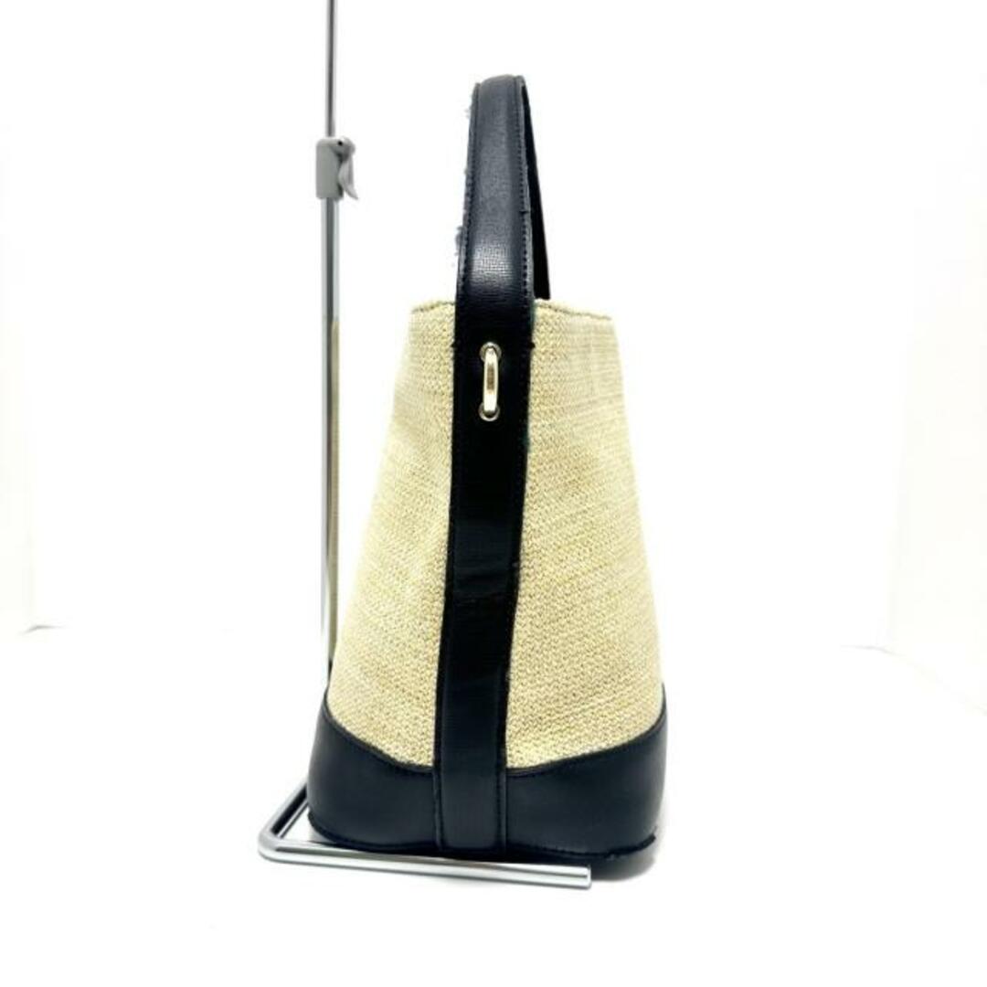 UNITED ARROWS(ユナイテッドアローズ)のUNITED ARROWS(ユナイテッドアローズ) ハンドバッグ - ベージュ×黒 巾着型 ストロー×合皮 レディースのバッグ(ハンドバッグ)の商品写真