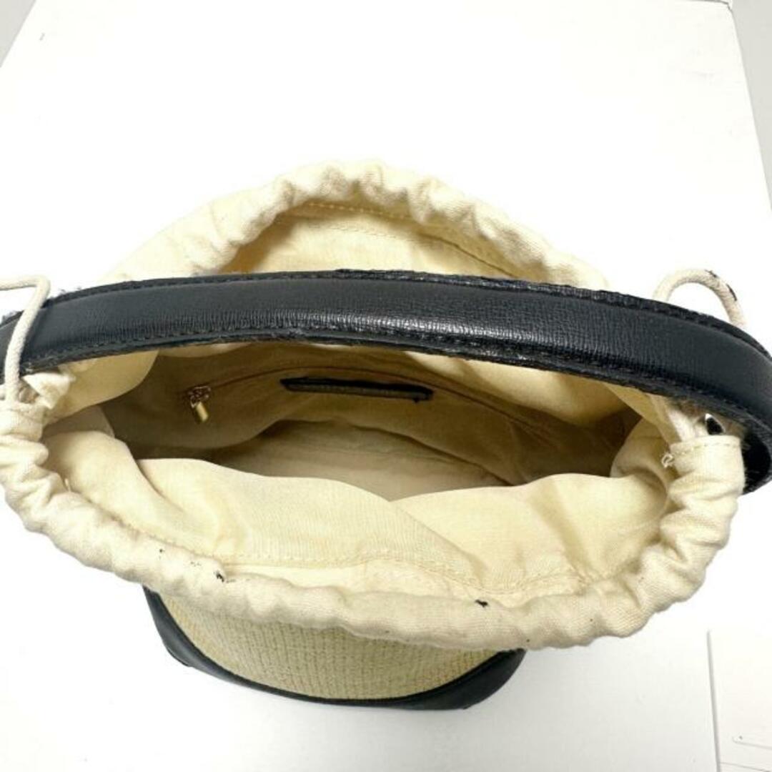 UNITED ARROWS(ユナイテッドアローズ)のUNITED ARROWS(ユナイテッドアローズ) ハンドバッグ - ベージュ×黒 巾着型 ストロー×合皮 レディースのバッグ(ハンドバッグ)の商品写真