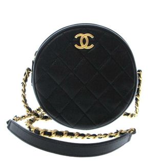 シャネル(CHANEL)のCHANEL(シャネル) ショルダーバッグ レディース マトラッセ/チェーンクラッチ 黒 ラウンド型/チェーンショルダー/ヴィンテージゴールド金具/31 RUE CAMBON/ミニサイズ グレインドカーフスキン(ショルダーバッグ)