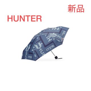 ハンター(HUNTER)の新品　HUNTERハンター  折り畳み傘　 ミニコンパクト　ロゴプリント　グレー(傘)