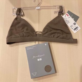 ユニクロ(UNIQLO)のユニクロ マメクロゴウチ ワイヤレスブラメッシュトライアングル メッシュショーツ(ブラ&ショーツセット)