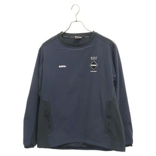 F.C.R.B. - F.C.R.B./F.C.Real Bristol/FCRB エフシーアールビー/エフシーレアルブリストル 21AW LYCRA TRACK CREWNECK TOP ライクラ トラッククルーネック ナイロンプルオーバー ネイビー FCRB-212056