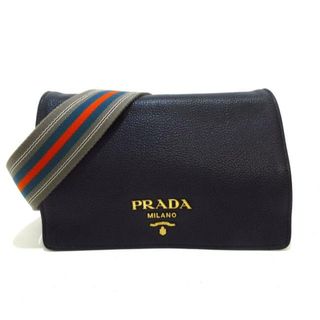 プラダ(PRADA)のPRADA(プラダ) ショルダーバッグ ロゴ 黒×マルチ レザー(ショルダーバッグ)