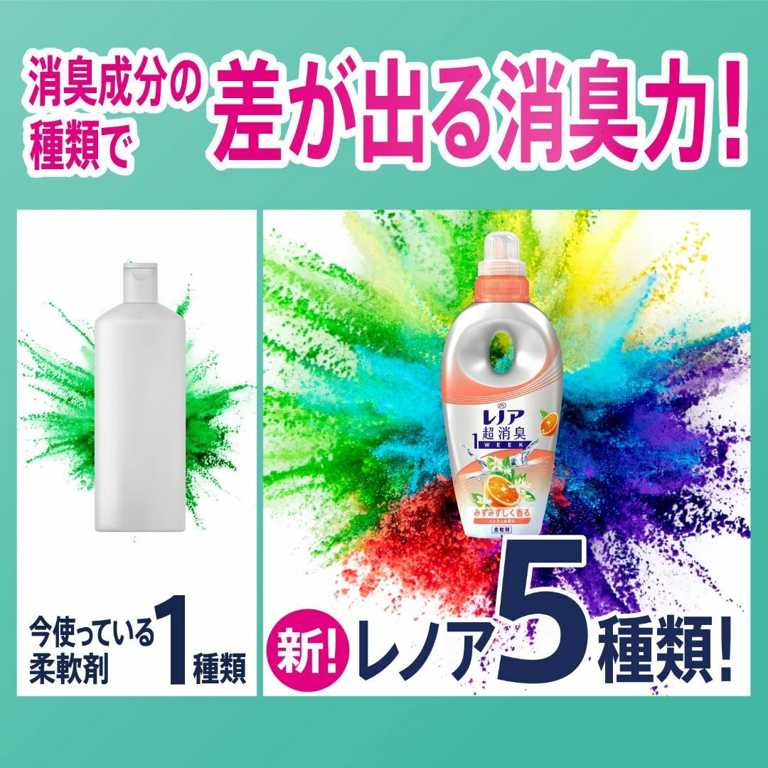 【フレーバー名:シトラス_サイズ:詰め替え1900mL】レノア 超消臭1week インテリア/住まい/日用品の日用品/生活雑貨/旅行(洗剤/柔軟剤)の商品写真