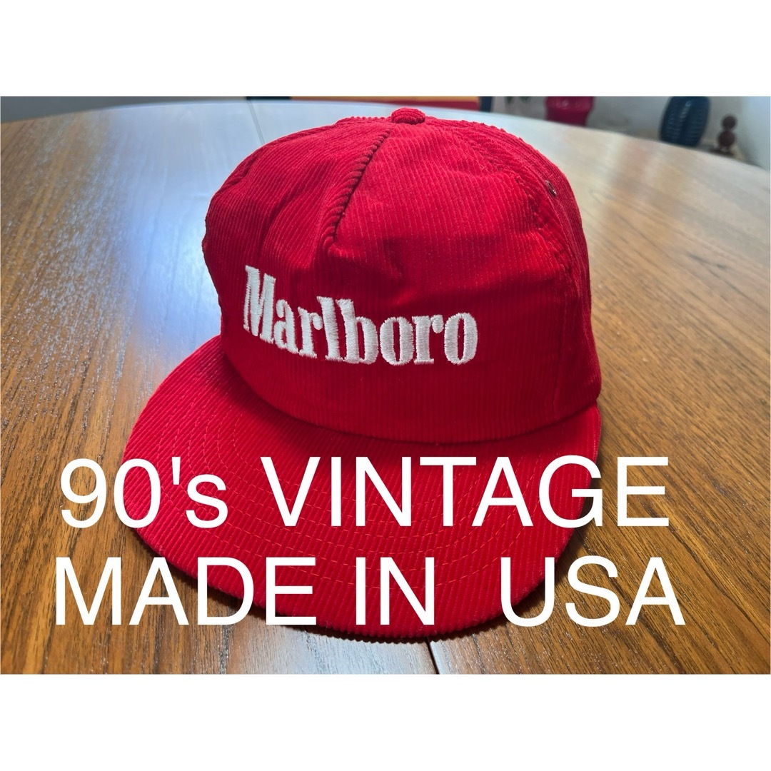 90's ヴィンテージ  マルボロ　キャップ　MARLBO コーデュロイ CAP メンズの帽子(キャップ)の商品写真