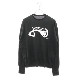 ユニフォームエクスペリメント(uniform experiment)のUNIFORM EXPERIMENT ユニフォームエクスペリメント 23SS×FRAGMENT DESIGN JAZZY CREWNECK SWEAT フラグメントデザイン クルーネック ニット セーター ブラック UE-230010(ニット/セーター)