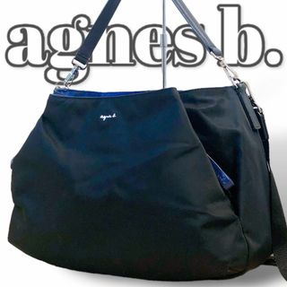 agnes b. - 美品 アニエスベー ナイロン レザー 2way ミニ ショルダーバッグ 黒 青