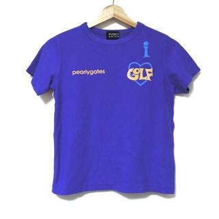 PEARLY GATES(パーリーゲイツ) 半袖Tシャツ サイズ1 S レディース美品  パープル×イエロー×ライトブルー