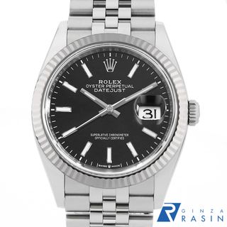 ロレックス(ROLEX)のロレックス デイトジャスト36 126234 ブラック バー 5列 ジュビリーブレス ランダム番 メンズ 中古 腕時計(腕時計(アナログ))