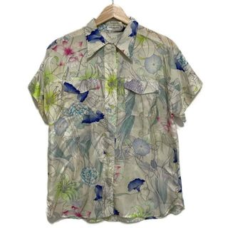 DRIES VAN NOTEN - DRIES VAN NOTEN(ドリスヴァンノッテン) 半袖シャツブラウス サイズ36 M レディース美品  アイボリー×ライトブルー×ライトグリーン シルク/花柄