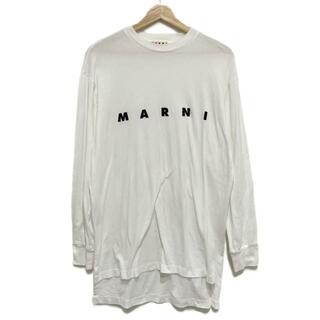 Marni - MARNI(マルニ) 長袖Tシャツ サイズ36 S レディース 白 スリット/ブランドロゴ/ロング丈