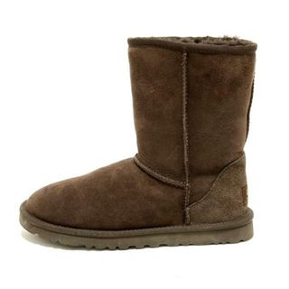 アグ(UGG)のUGG(アグ) ブーツ 23.0 レディース美品  ダークブラウン ムートン×スエード(ブーツ)