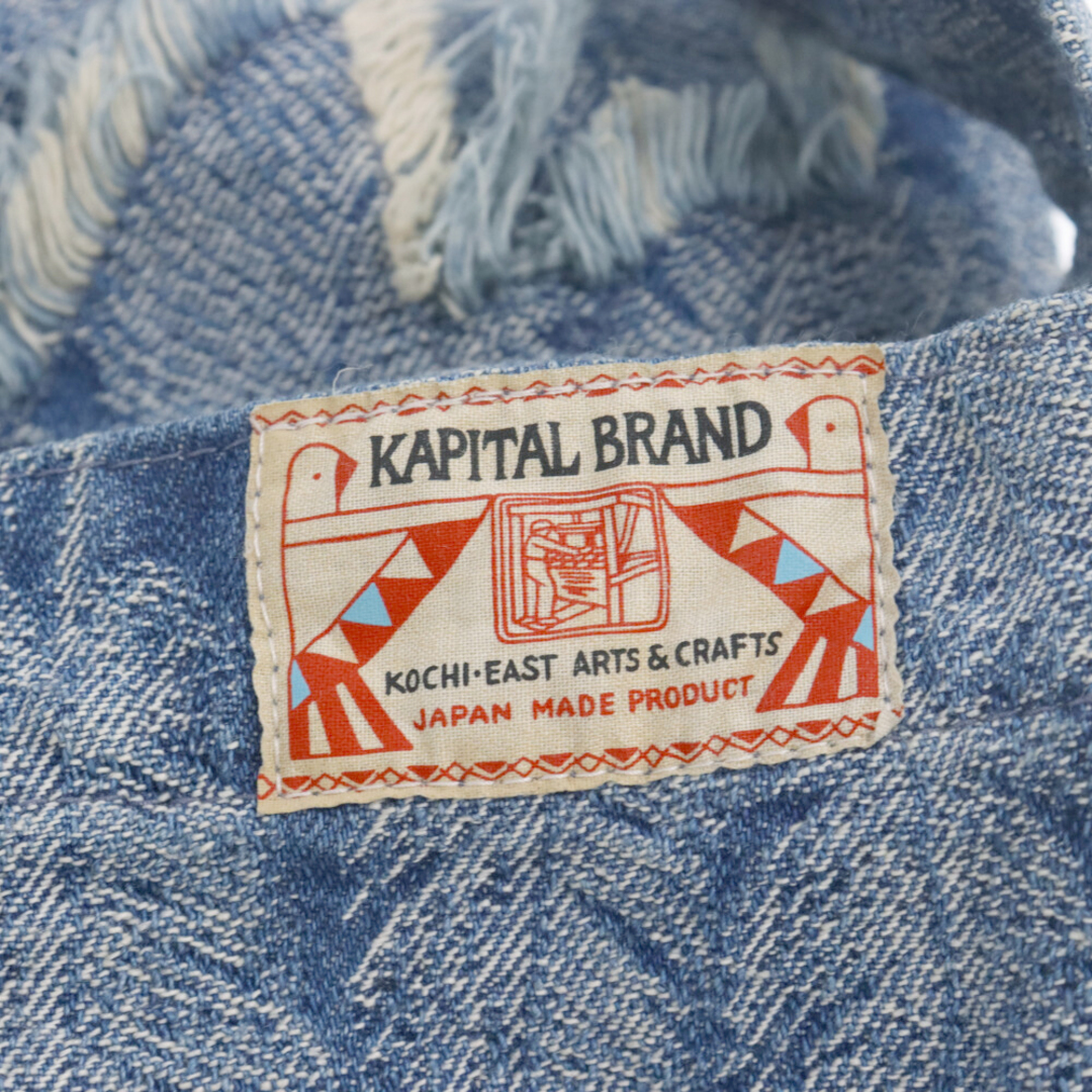 KAPITAL(キャピタル)のKAPITAL キャピタル MAN BLUE TOTE BAGS K2403XB507 12オンスフェザーデニム ショルダーバッグ インディゴ メンズのバッグ(ショルダーバッグ)の商品写真