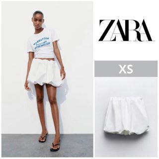 完売品！！【タグ付き新品未使用】ZARA ザラ バルーンミニスカート ホワイト