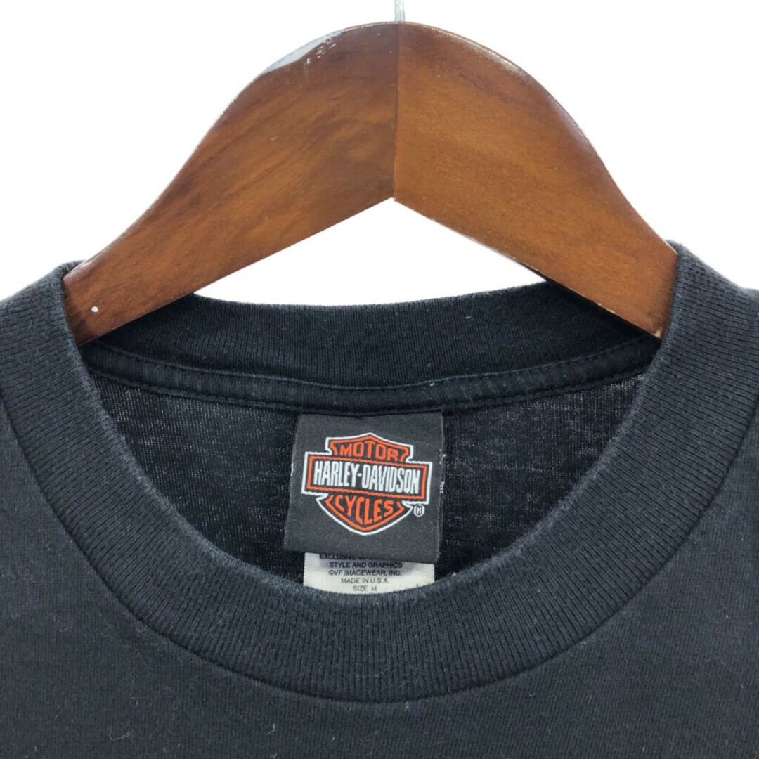 Harley Davidson(ハーレーダビッドソン)のUSA製 HARLEY DAVIDSON ハーレーダビッドソン 半袖Ｔシャツ バイク ブラック (メンズ M) 中古 古着 Q6067 メンズのトップス(Tシャツ/カットソー(半袖/袖なし))の商品写真