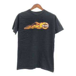 ハーレーダビッドソン(Harley Davidson)のUSA製 HARLEY DAVIDSON ハーレーダビッドソン 半袖Ｔシャツ バイク ブラック (メンズ M) 中古 古着 Q6067(Tシャツ/カットソー(半袖/袖なし))