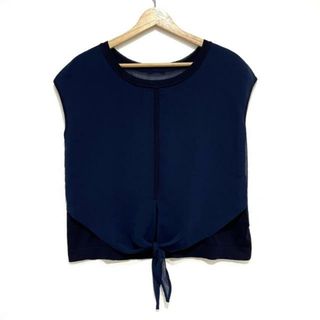 ランバンオンブルー(LANVIN en Bleu)のLANVIN en Bleu(ランバンオンブルー) ノースリーブカットソー サイズ38 ネイビー(カットソー(半袖/袖なし))