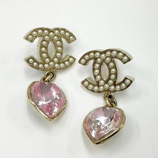 CHANEL - 8613 シャネル ピアス ココマーク パール ラインストーン ハート ゴールド