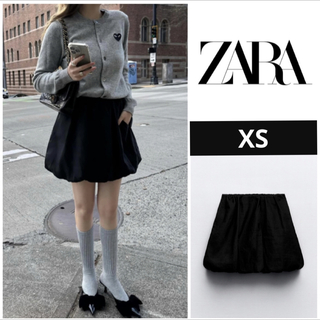 ザラ(ZARA)のkeiさん着用！！【新品未使用】ZARA ザラ バルーンミニスカート ブラック(ミニスカート)