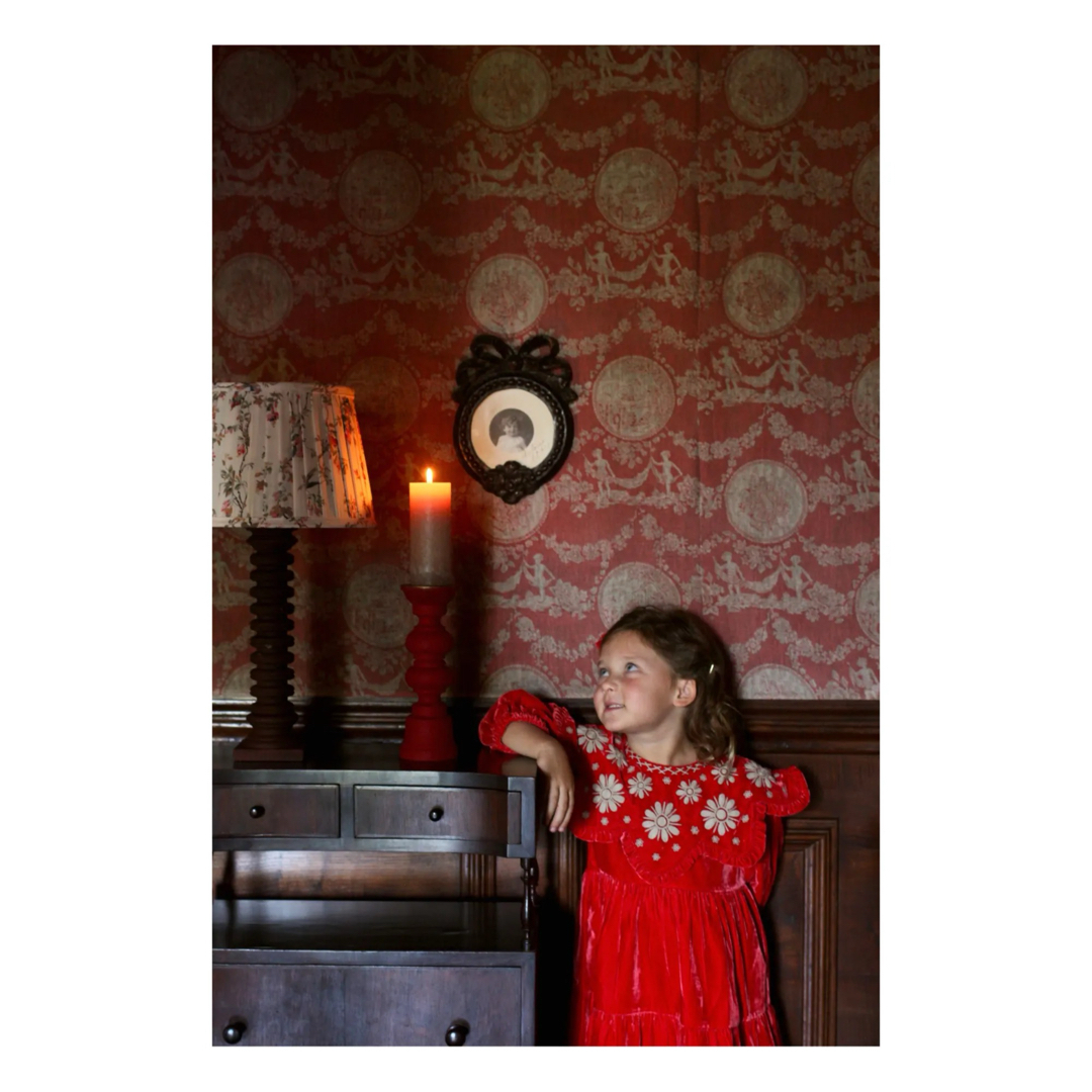 美品 bonjour diary velvet red dress 10y キッズ/ベビー/マタニティのキッズ服女の子用(90cm~)(ドレス/フォーマル)の商品写真