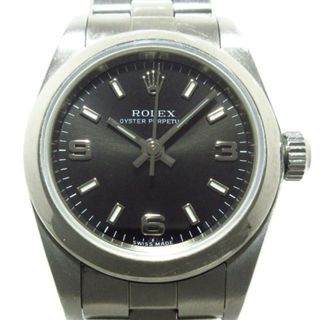 ロレックス(ROLEX)のROLEX(ロレックス) 腕時計 オイスターパーペチュアル 76080 レディース SS/11コマ 黒(腕時計)