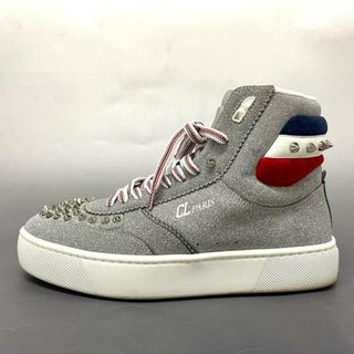 クリスチャンルブタン(Christian Louboutin)のCHRISTIAN LOUBOUTIN(クリスチャンルブタン) スニーカー 40 1/2 メンズ - シルバー×マルチ ハイカット/インソール取り外し可/スタッズ グリッター×スエード×レザー(スニーカー)