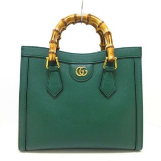 グッチ(Gucci)のGUCCI(グッチ) トートバッグ レディース美品  ダイアナ スモール トートバッグ 660195 グリーン レザー(トートバッグ)