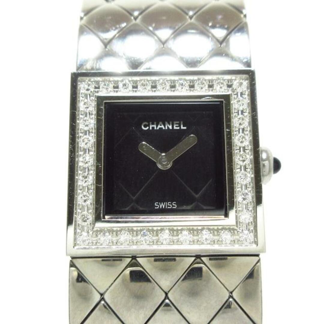 CHANEL(シャネル)のCHANEL(シャネル) 腕時計 マトラッセ H0489 レディース SS/ダイヤベゼル 黒 レディースのファッション小物(腕時計)の商品写真