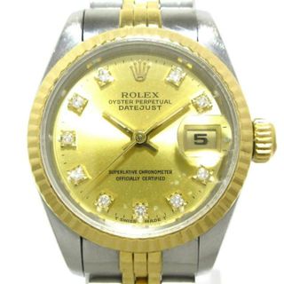 ロレックス(ROLEX)のROLEX(ロレックス) 腕時計 デイトジャスト 69173G レディース SS×K18YG/10P旧型ダイヤ/20コマ ゴールド(腕時計)