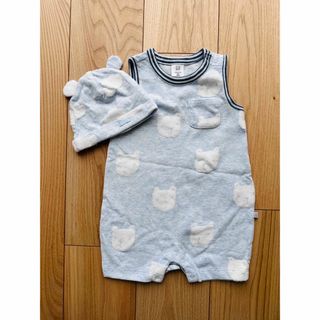 ベビーギャップ(babyGAP)のロンパース　帽子　新品未使用(ロンパース)