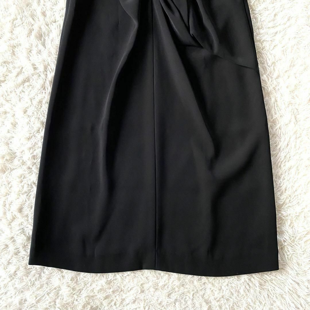 YOKO CHAN(ヨーコチャン)の美品　ヨーコチャン　ノースリーブ　ワンピース　クシュ　ブラック　黒　36 レディースのワンピース(ひざ丈ワンピース)の商品写真