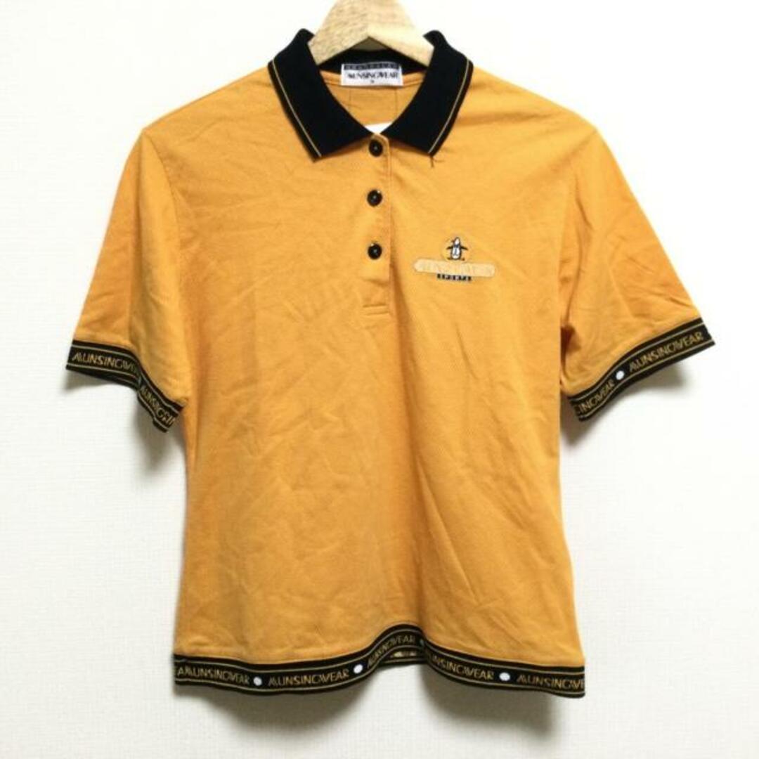 Munsingwear(マンシングウェア)のMunsingwear(マンシングウェア) 半袖ポロシャツ サイズM レディース美品  - オレンジ×黒 半袖/ロゴ レディースのトップス(ポロシャツ)の商品写真