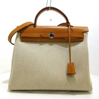 エルメス(Hermes)のHERMES(エルメス) ハンドバッグ エールバッグPM アイボリー×ブラウン トワルGM×ボックスカーフ(ハンドバッグ)