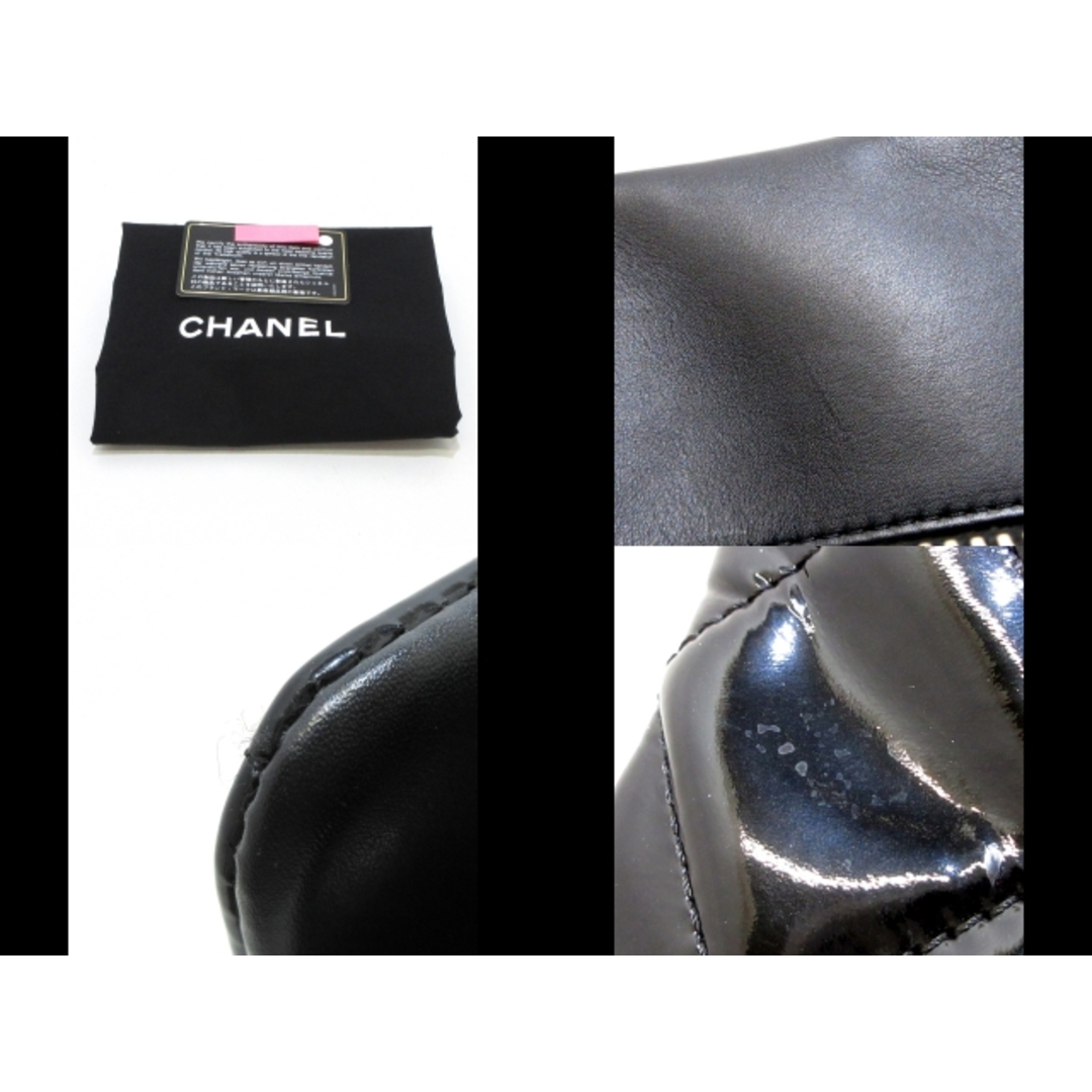CHANEL(シャネル)のCHANEL(シャネル) トートバッグ レディース マトラッセ 黒 シルバー金具/チェーンショルダー/ブティックシールあり エナメル（レザー） レディースのバッグ(トートバッグ)の商品写真