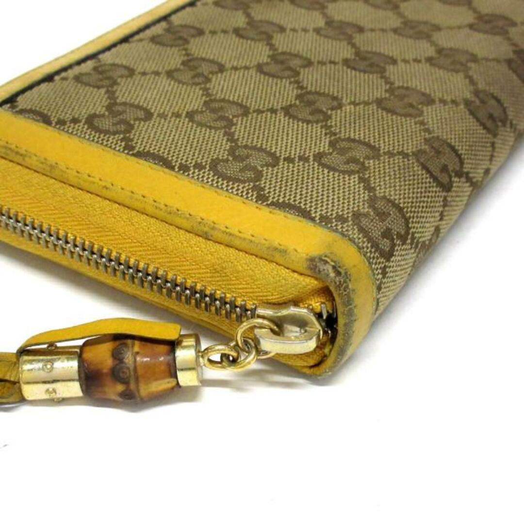 Gucci - GUCCI(グッチ) 長財布 バンブー/GG柄 308281 ベージュ×ダーク Gucci - GUCCI(グッチ) 長財布 バンブー/GG柄 308281 ベージュ×ダーク