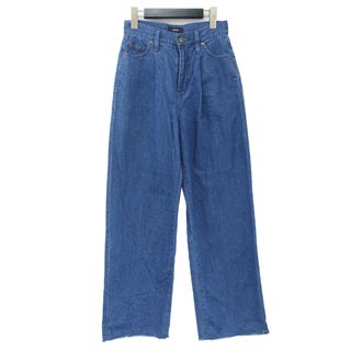 theory - Theory セオリー パンツ デニムパンツ ワイド ブルー 23 ハイウエスト タックパンツ コットン 綿 ジーンズ ジーパン ボトムス ズボン シンプル カジュアル 大人 きれいめ【レディース】【中古】