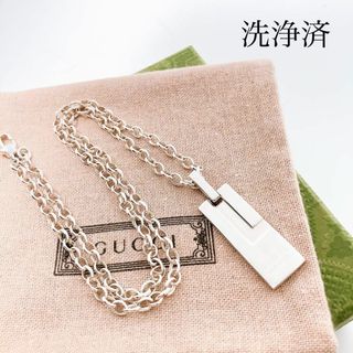 【洗浄済】グッチ GUCCI 925 ネックレス ロゴ シルバー Y310