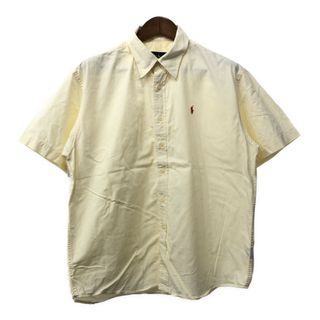 RALPH LAUREN ラルフローレン 半袖シャツ ワンポイント イエロー (メンズ L) 中古 古着 Q6087(シャツ)