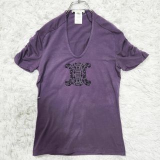 celine - 【存在感】セリーヌ Tシャツ S トリオンフ 伸縮性 ビジュー 半袖 レディース