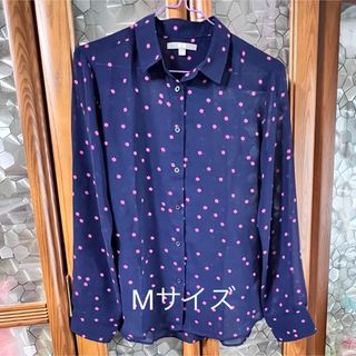 ユニクロ(UNIQLO)のUNIQLO プリントブラウス　Mサイズ(シャツ/ブラウス(長袖/七分))