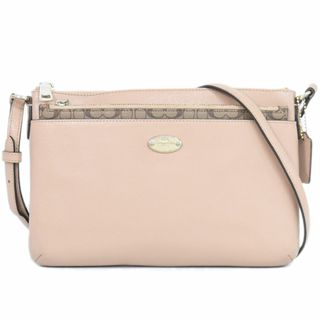 コーチ(COACH)の本物 コーチ COACH シグネーチャー ショルダーバッグ ポシェット レザー ベージュ F52881 Signature バッグ 中古(ショルダーバッグ)