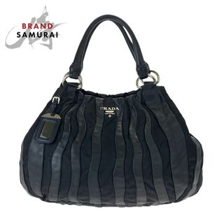 プラダ(PRADA)のPRADA プラダ テスート ブラック 黒 レザー ナイロン ハンドバッグ トートバッグ レディース 405608 【中古】(ハンドバッグ)